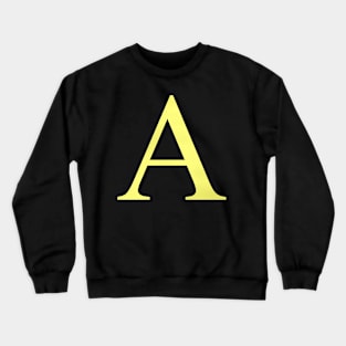 The Letter A in Shadowed Gold Crewneck Sweatshirt